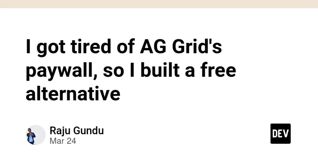I got tired of AG Grid's paywall, so I built a free alternative