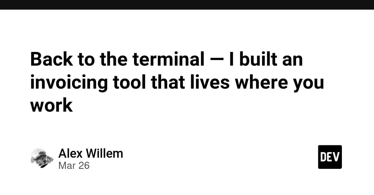 Back to the terminal — I built an invoicing tool that lives where you work