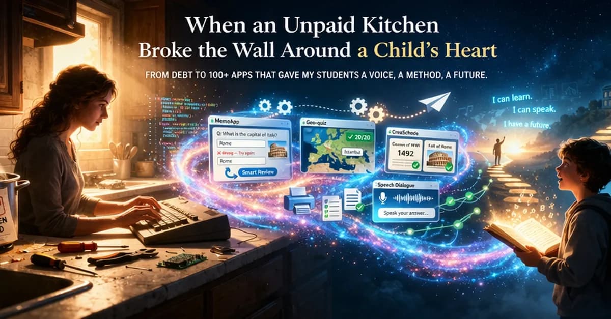 From a Kitchen Debt to 100 Apps: How a Music Teacher With No CS Degree Built an Ecosystem That Changed Her Students' Lives