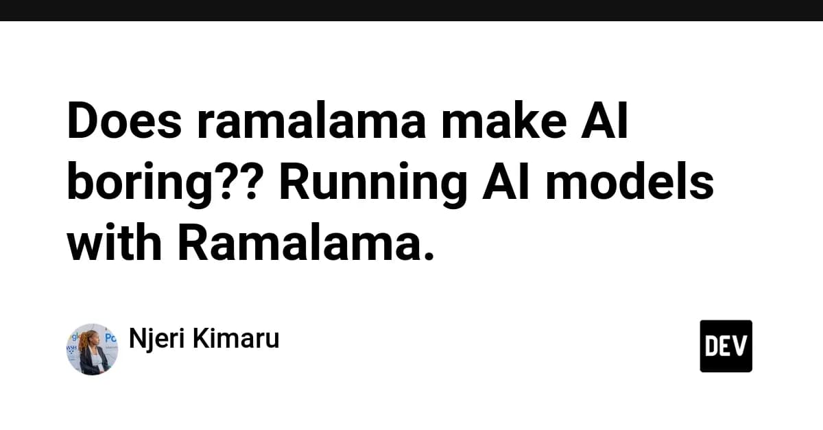 Does ramalama make AI boring?? Running AI models with Ramalama.