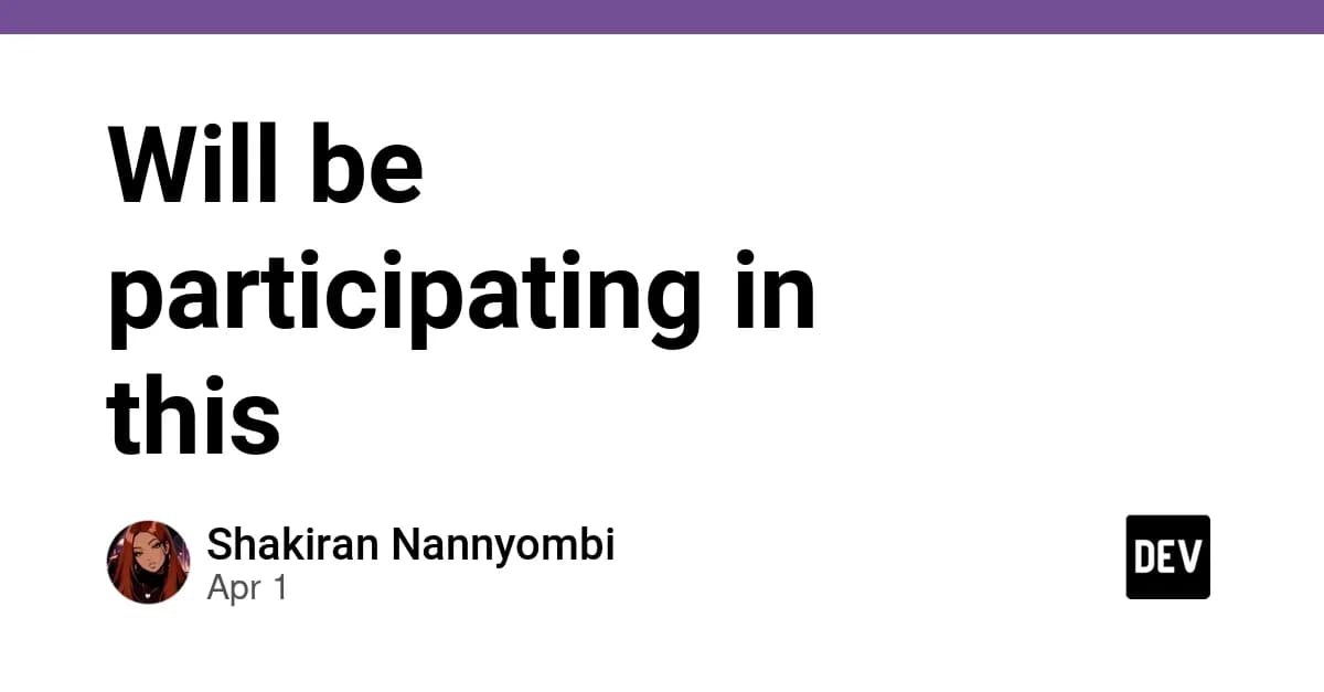 Will be participating in this ๐