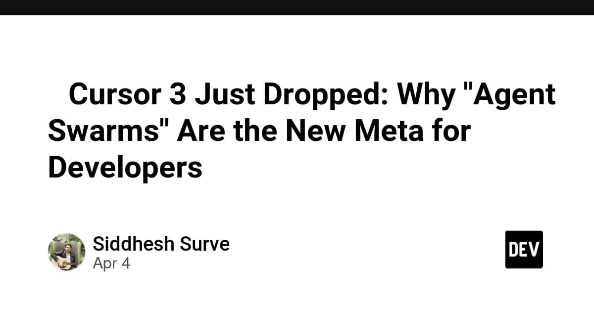 🚀 Cursor 3 Just Dropped: Why "Agent Swarms" Are the New Meta for Developers