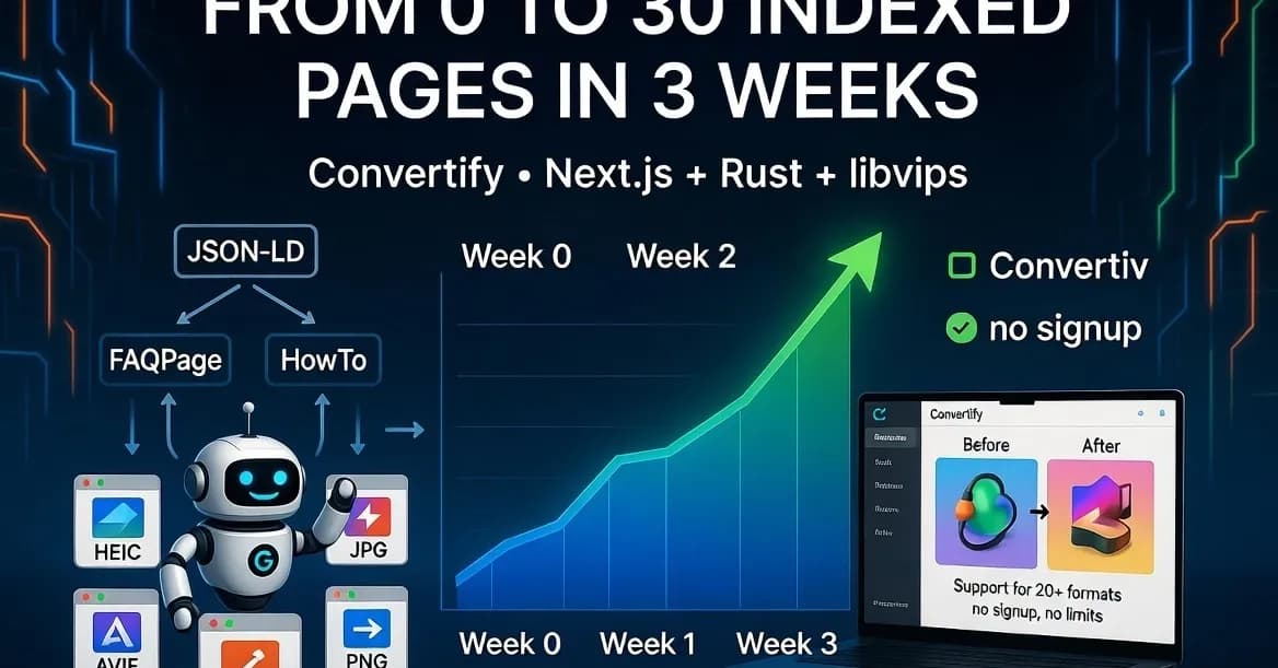 From 0 to 30 indexed pages in 3 weeks — what actually moved the needle