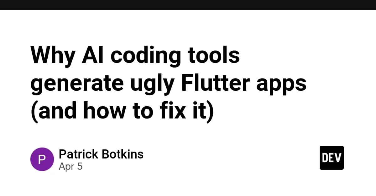 Why AI coding tools generate ugly Flutter apps (and how to fix it)