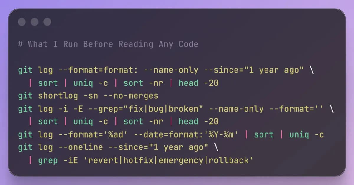 The Git Commands I Run Before Reading Any Code
