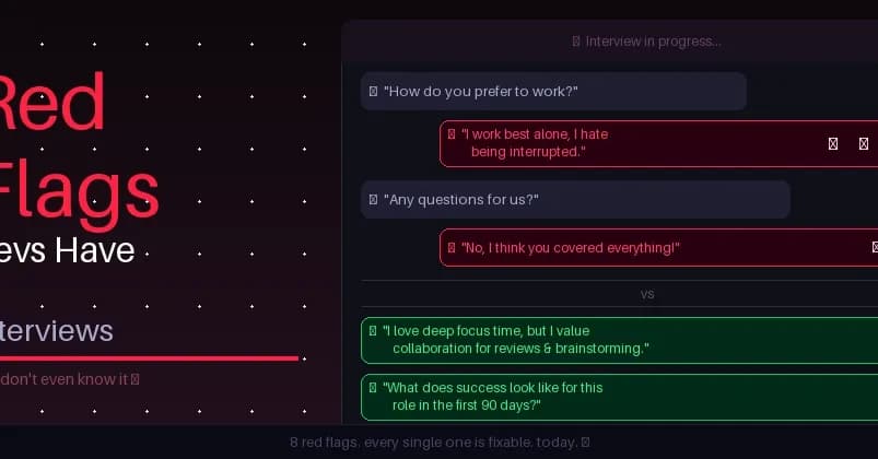 "Red Flags Developers Have in Interviews (And Don't Even Know It)"