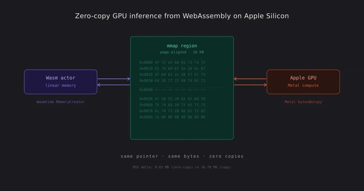 Zero-Copy GPU Inference from WebAssembly on Apple Silicon