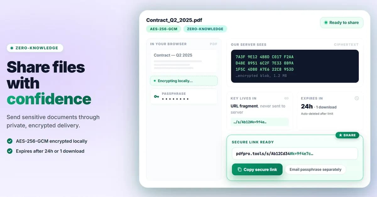 How we built zero-knowledge PDF sharing in the browser