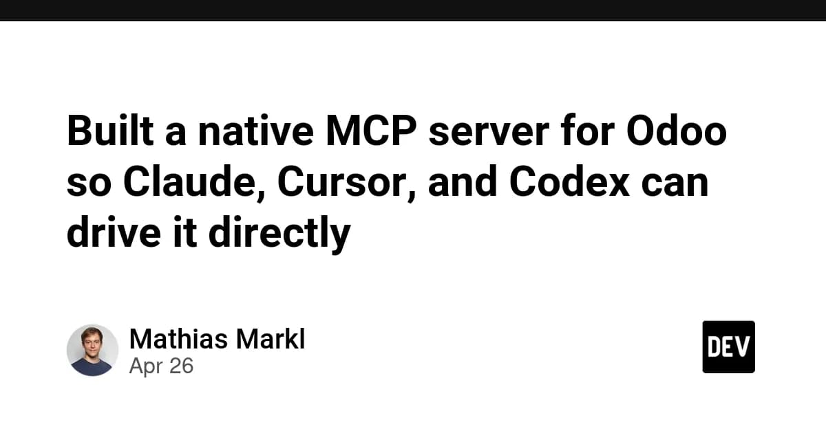 Built a native MCP server for Odoo so Claude, Cursor, and Codex can drive it directly