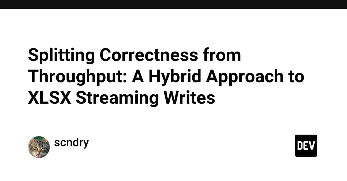 Splitting Correctness from Throughput: A Hybrid Approach to XLSX Streaming Writes